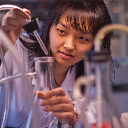 Image of student in lab