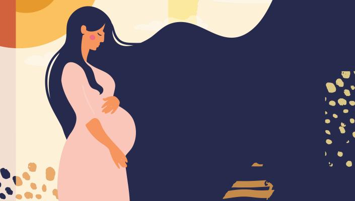 illustration of a pregnant woman in silhouette