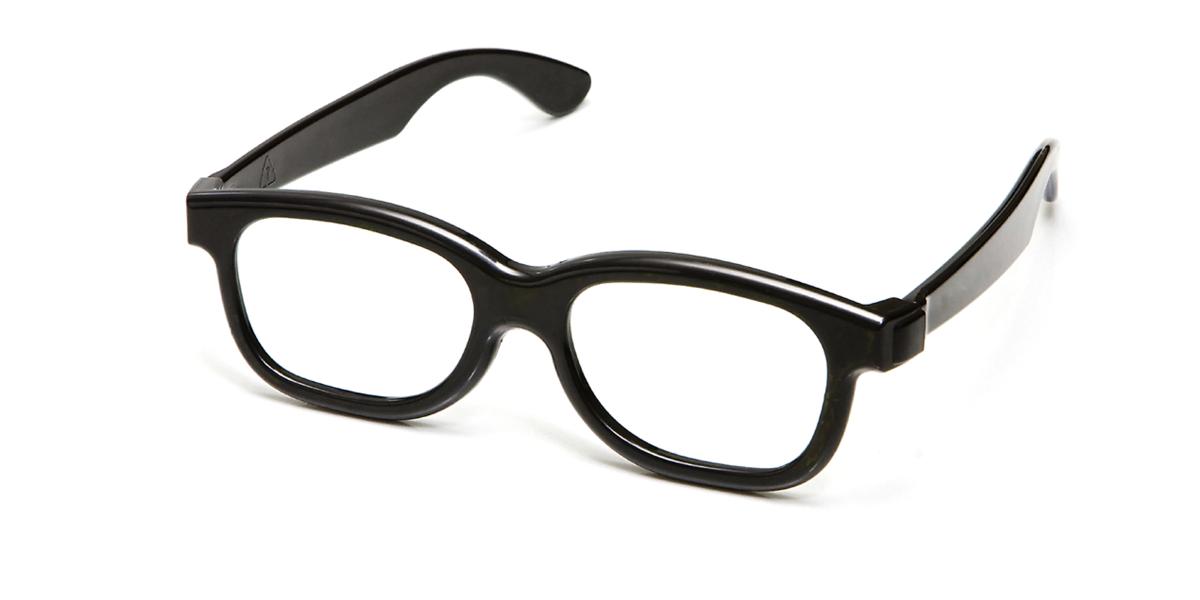 a pair of black-framed eyeglasses