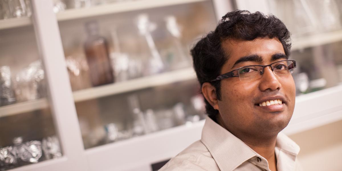 Nilanjan Lodh in the lab