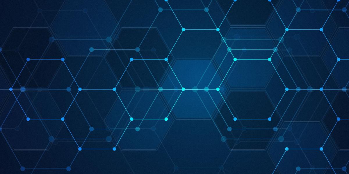 abstract hexagon background pattern in blue