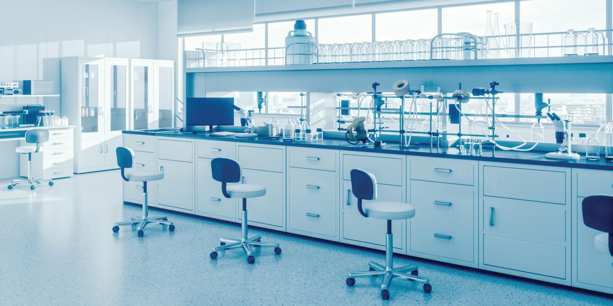 Photograph of an empty science laboratory