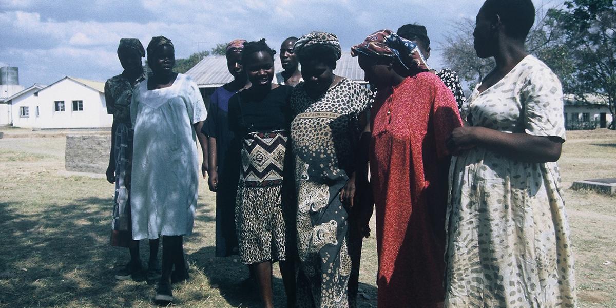 A line of Zimbabwean women waiting for care outside a rural mission hospital